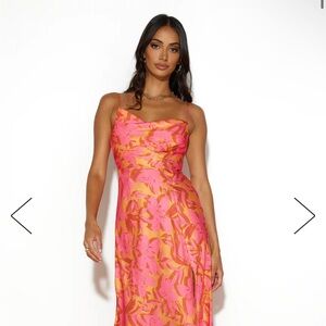 NWT Hello Molly Orange Pink Maxi Dress